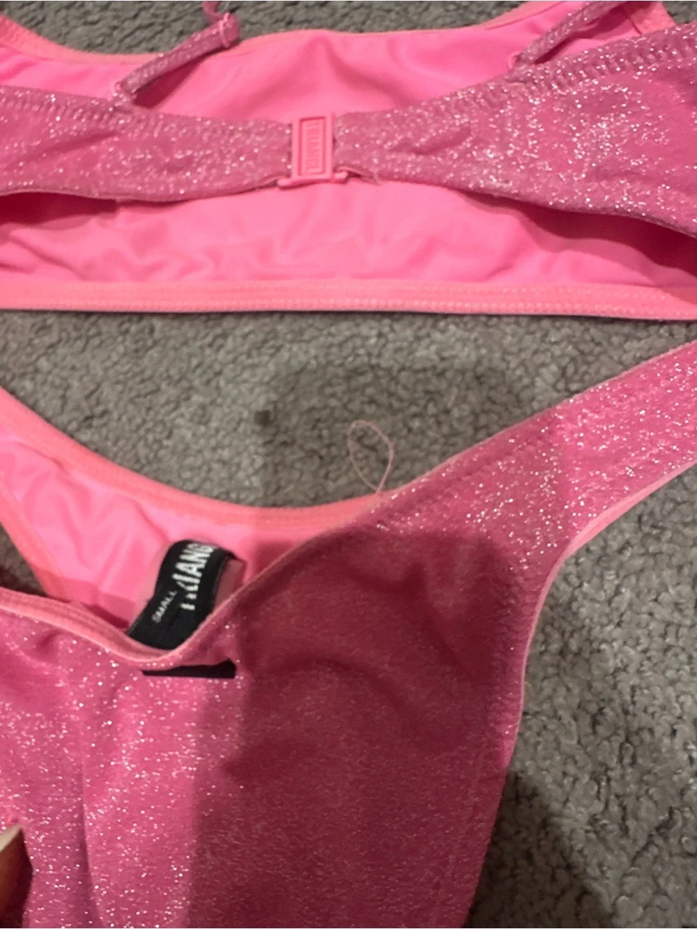 triangl swimwear Shimmery Hot Pink Bikini Set